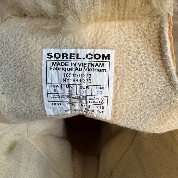 Sorel Tofino Women's Faux Fur Tall Waterproof Lace Up Snow Boots Gold Tan US Siz - Picture 2 of 15